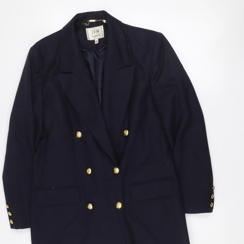 JFW Classics Womens Black Wool Double-Breasted Blazer Size 12