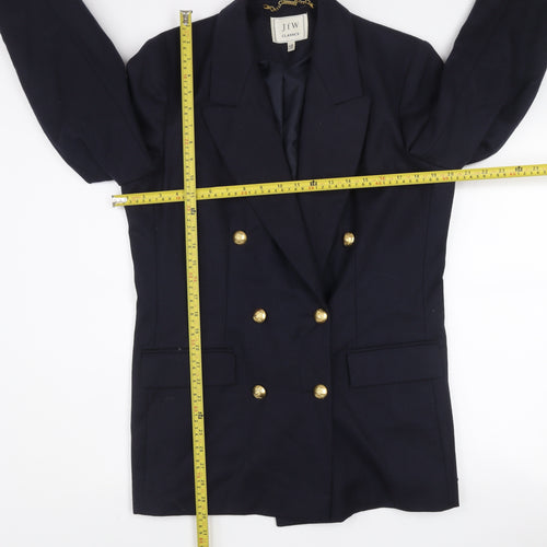 JFW Classics Womens Black Wool Double-Breasted Blazer Size 12