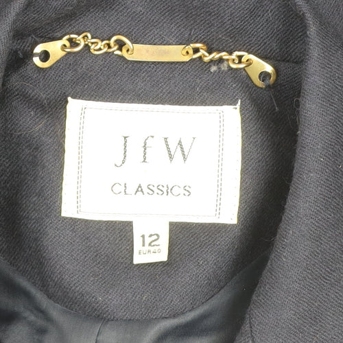 JFW Classics Womens Black Wool Double-Breasted Blazer Size 12