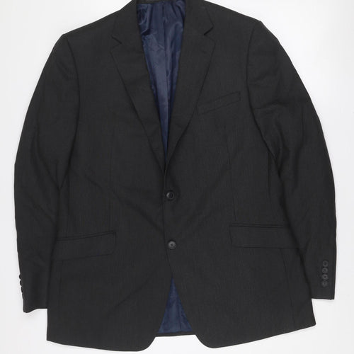 Marks and Spencer Men's Grey 44L Slim Fit Wool Blend Blazer Jacket