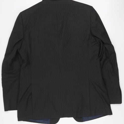 Marks and Spencer Men's Grey 44L Slim Fit Wool Blend Blazer Jacket