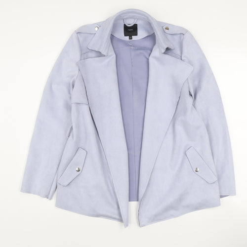 Next Women Blue Size 12 Regular Fit Notch Lapel Tailored Blazer