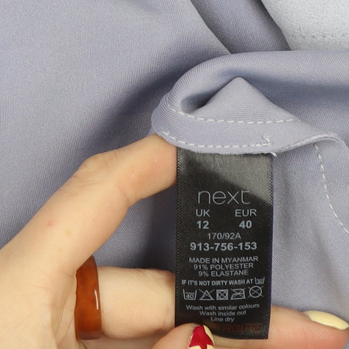 Next Women Blue Size 12 Regular Fit Notch Lapel Tailored Blazer