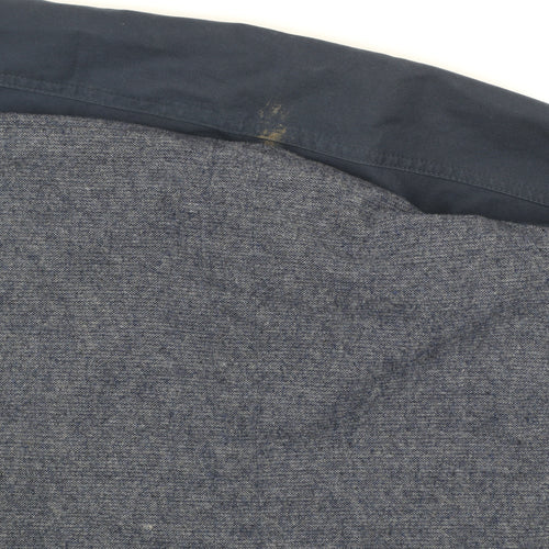 Topman Men’s Blue Hooded Parka Jacket L Cotton Blend