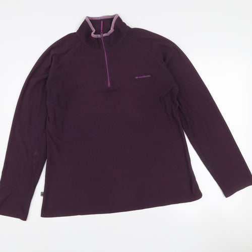Mountain Life Women's Purple Size 14 1/4 Zip Fleece Sweatshirt