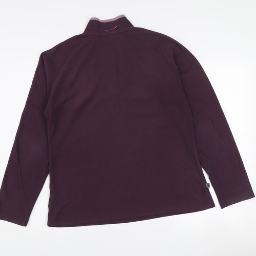 Mountain Life Women's Purple Size 14 1/4 Zip Fleece Sweatshirt