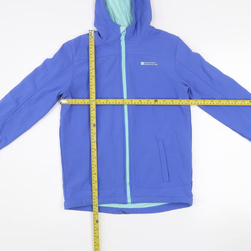 Mountain Warehouse Boys Blue Soft Shell Hooded Jacket 11-12 Years