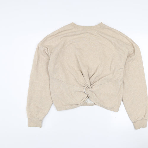 FRAME Womens Beige Oatmeal Heather Cotton Twist Back Sweatshirt M