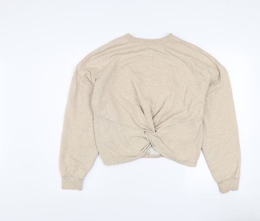 FRAME Womens Beige Oatmeal Heather Cotton Twist Back Sweatshirt M