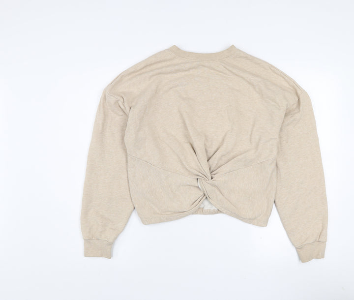 FRAME Womens Beige Oatmeal Heather Cotton Twist Back Sweatshirt M