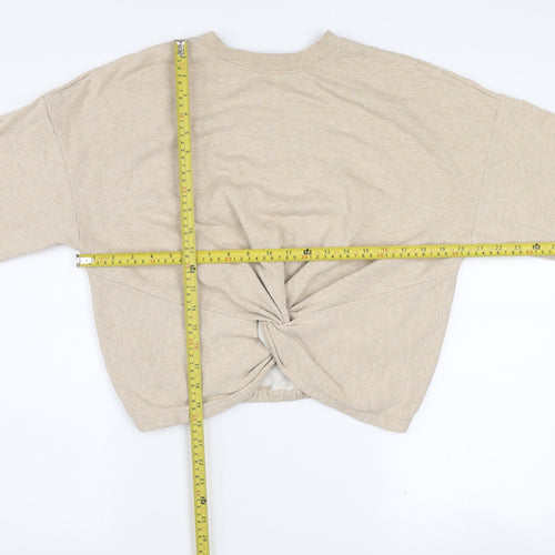 FRAME Womens Beige Oatmeal Heather Cotton Twist Back Sweatshirt M