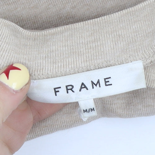 FRAME Womens Beige Oatmeal Heather Cotton Twist Back Sweatshirt M