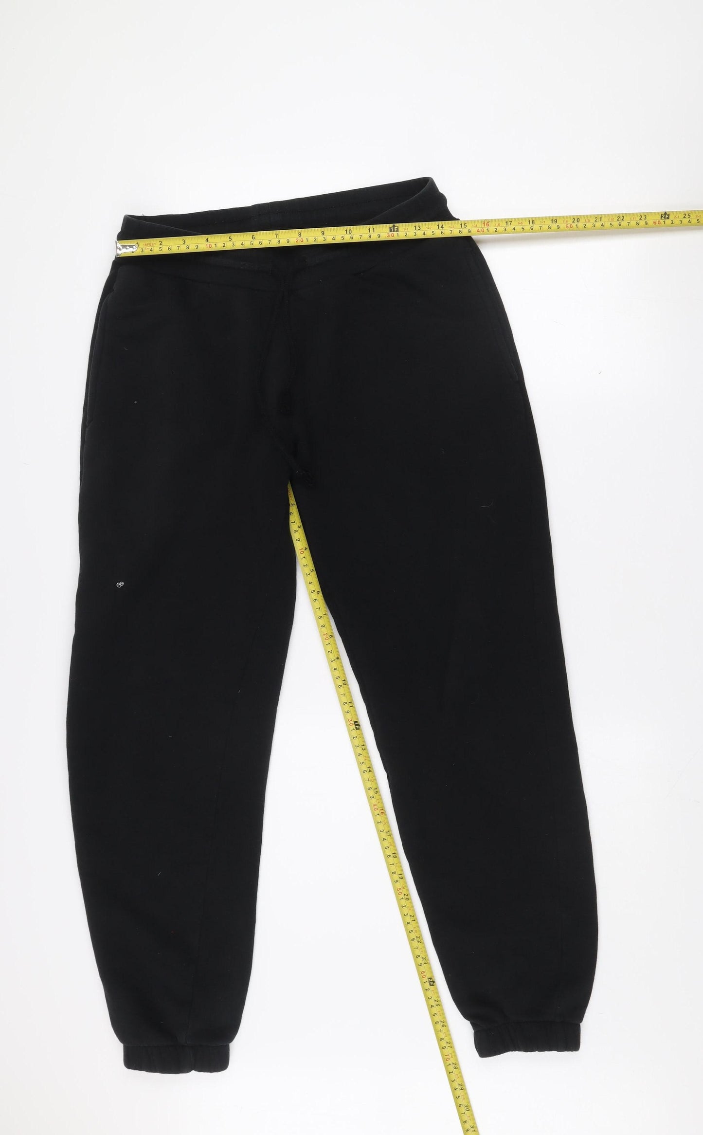 Collusion Men's Black Fleece Joggers Size M Relaxed Fit Drawstring Waist