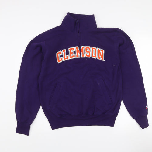 Champion Women's Purple Clemson Fleece 1/4 Zip Sweatshirt Size S