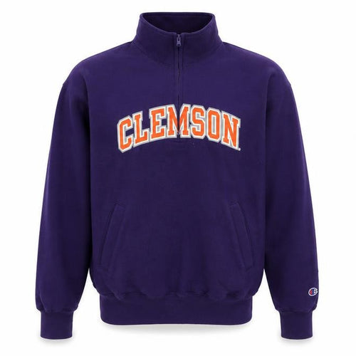 Champion Women's Purple Clemson Fleece 1/4 Zip Sweatshirt Size S