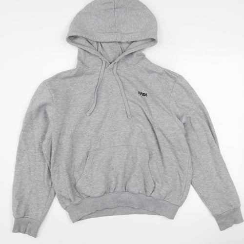 H&M Divided Girls Grey NASA Pullover Hoodie M Cotton Blend Fleece