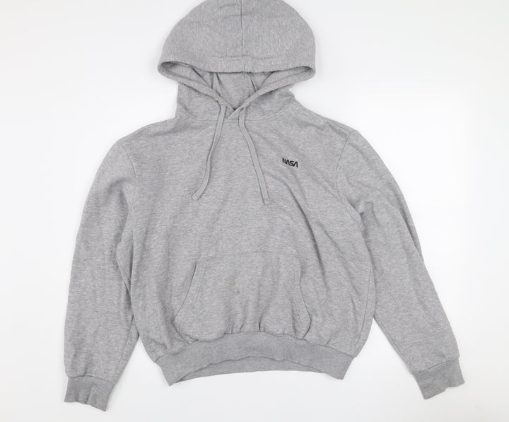 H&M Divided Girls Grey NASA Pullover Hoodie M Cotton Blend Fleece