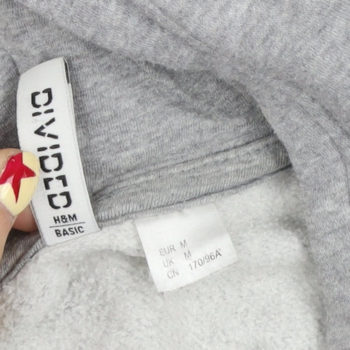 H&M Divided Girls Grey NASA Pullover Hoodie M Cotton Blend Fleece