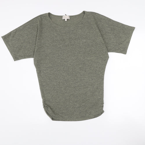 Apricot Women’s Grey Short Sleeve Boat Neck Basic T-Shirt M