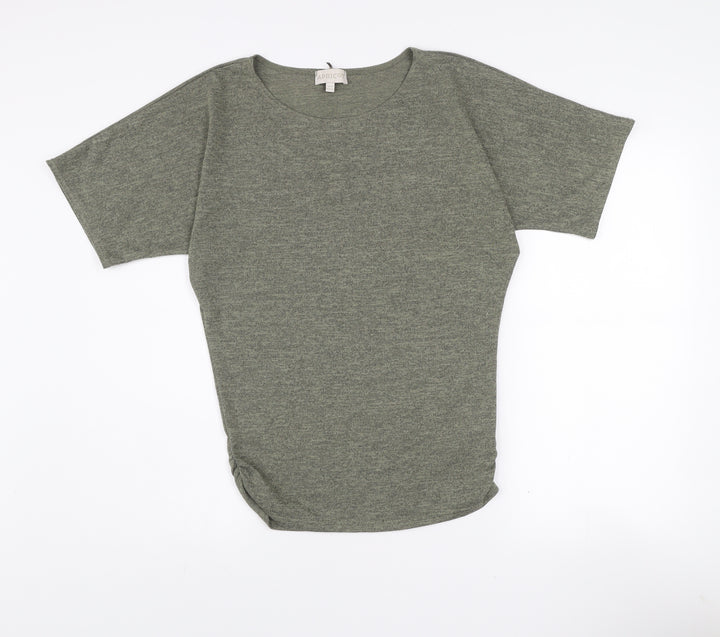 Apricot Women’s Grey Short Sleeve Boat Neck Basic T-Shirt M