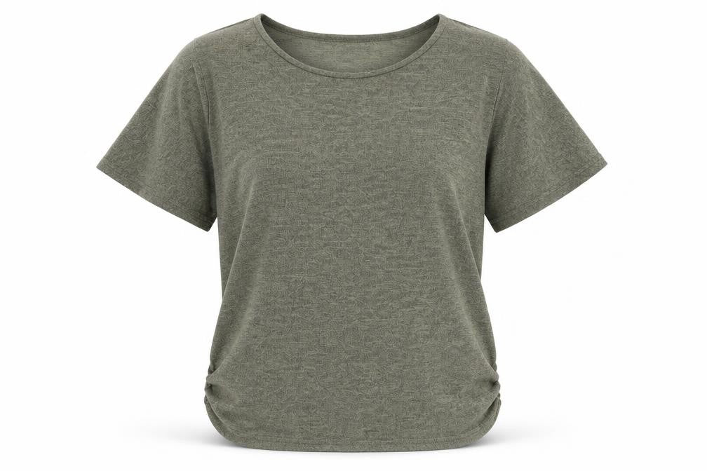 Front view of Apricot Women’s Grey Short Sleeve Boat Neck Basic T-Shirt M