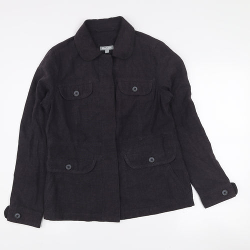 Rohan Unisex Black Linen Blend Long Sleeve Button-Up Shirt S