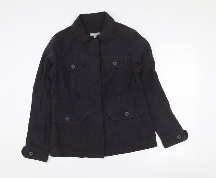 Rohan Unisex Black Linen Blend Long Sleeve Button-Up Shirt S
