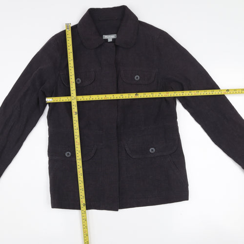 Rohan Unisex Black Linen Blend Long Sleeve Button-Up Shirt S