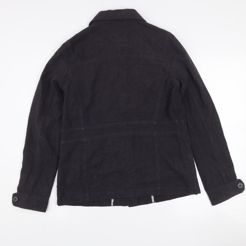 Rohan Unisex Black Linen Blend Long Sleeve Button-Up Shirt S