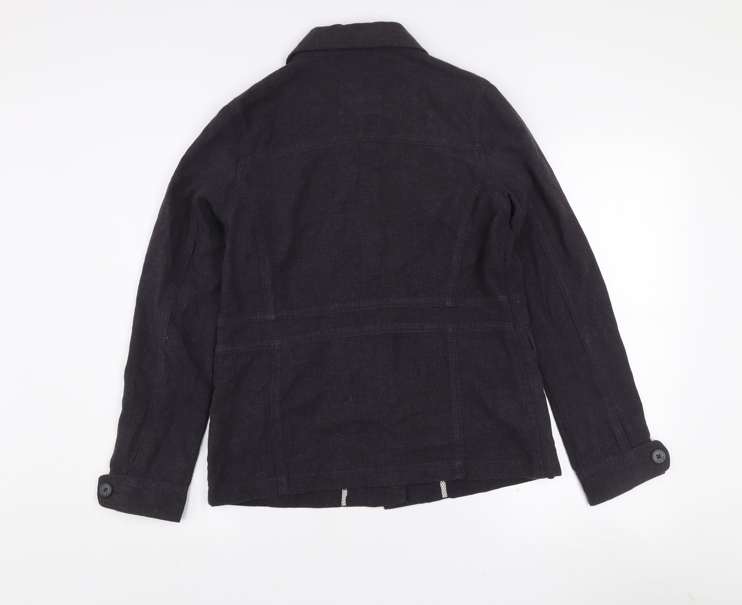 Rohan Unisex Black Linen Blend Long Sleeve Button-Up Shirt S