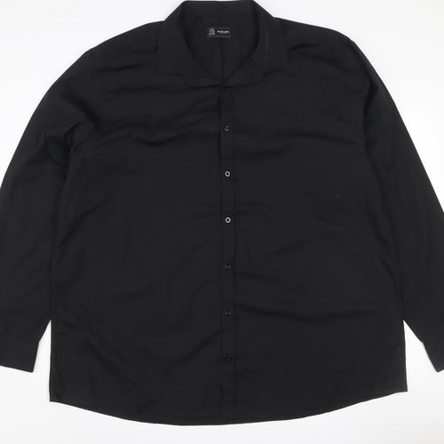 Black Label Men's Black 2XL Long Sleeve Cotton Button-Up Shirt