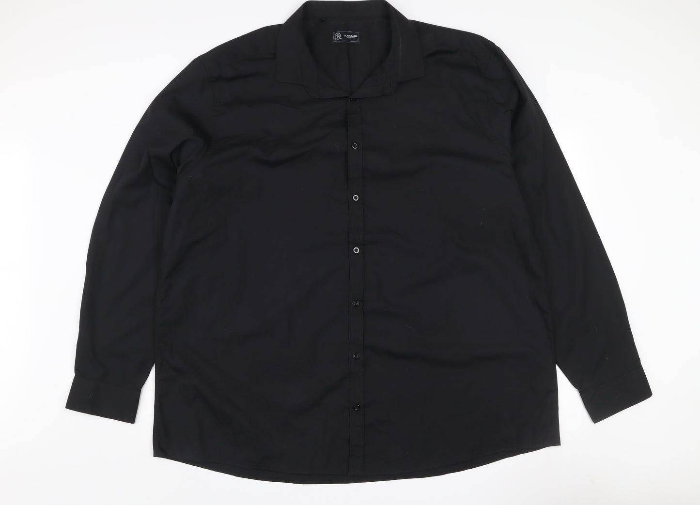 Black Label Men's Black 2XL Long Sleeve Cotton Button-Up Shirt