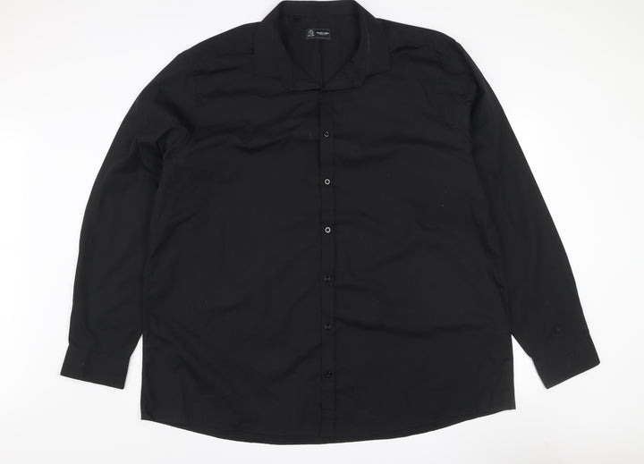 Black Label Men's Black 2XL Long Sleeve Cotton Button-Up Shirt