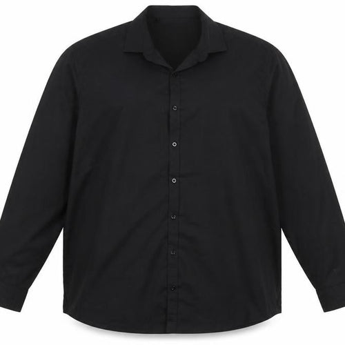 Black Label Men's Black 2XL Long Sleeve Cotton Button-Up Shirt
