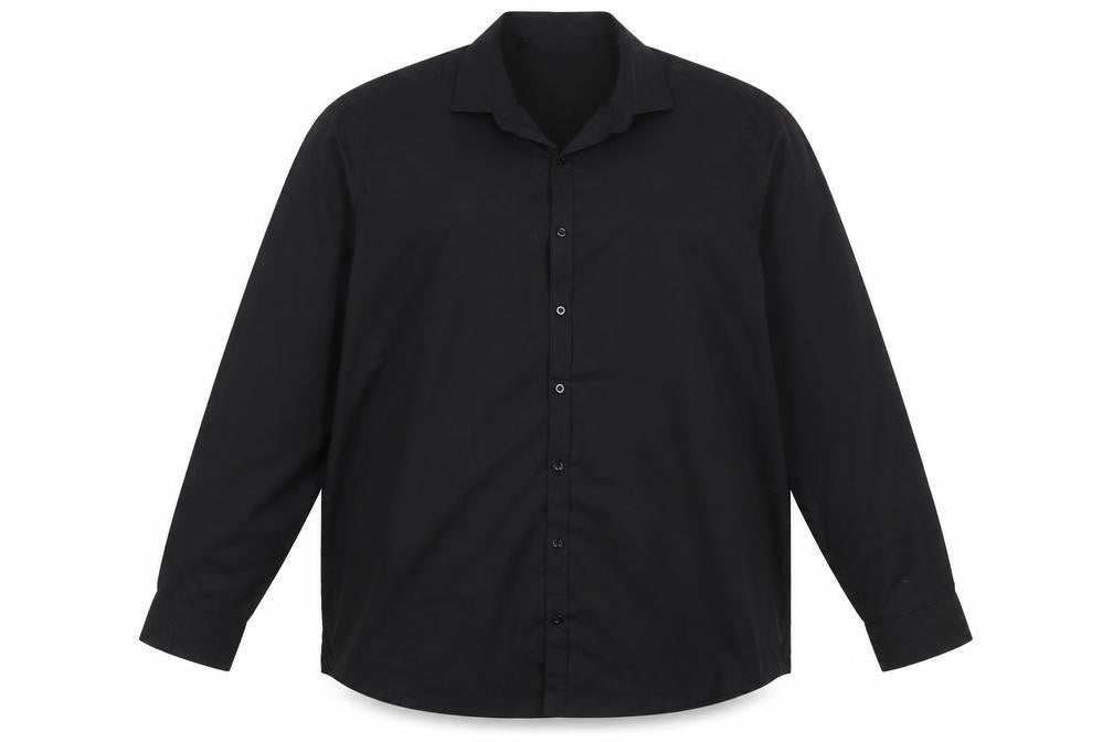 Black Label Men's Black 2XL Long Sleeve Cotton Button-Up Shirt