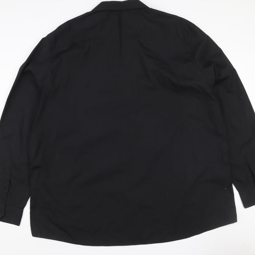 Black Label Men's Black 2XL Long Sleeve Cotton Button-Up Shirt