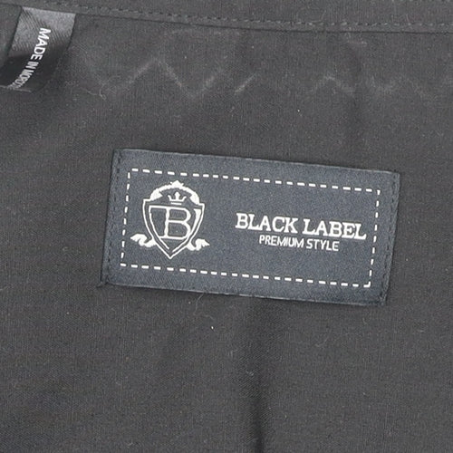 Black Label Men's Black 2XL Long Sleeve Cotton Button-Up Shirt