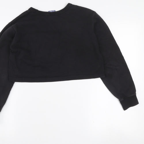 Champion Women's Black Small Cropped Pullover Sweatshirt