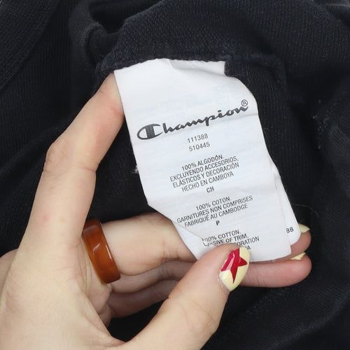 Champion Women's Black Small Cropped Pullover Sweatshirt