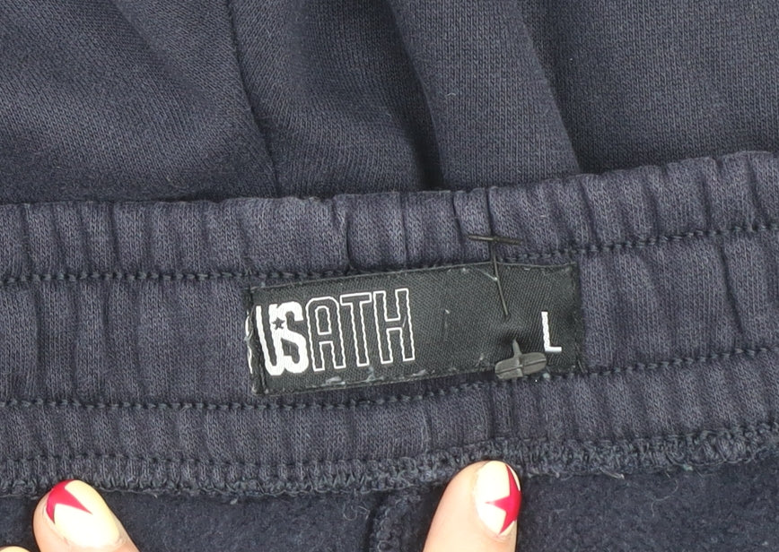 US ATH Mens Blue Fleece Jogger Sweatpants Size L