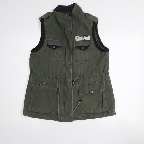 Studio Bonnie Green Military Waistcoat Men L Army Style Zip Utility Vest