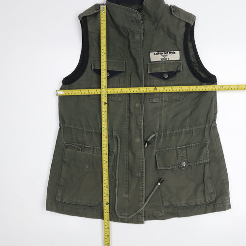Studio Bonnie Green Military Waistcoat Men L Army Style Zip Utility Vest