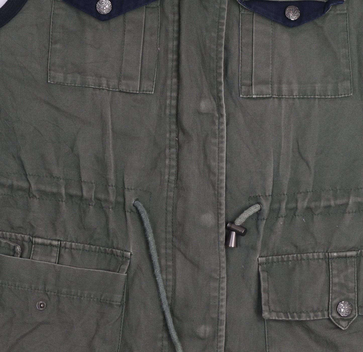 Studio Bonnie Green Military Waistcoat Men L Army Style Zip Utility Vest