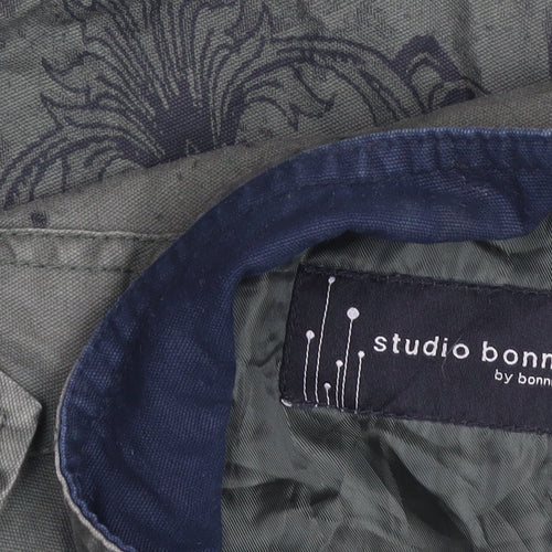 Studio Bonnie Green Military Waistcoat Men L Army Style Zip Utility Vest