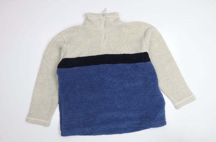 Nouveau Edition Mens Blue 1/4 Zip Fleece Sweatshirt L