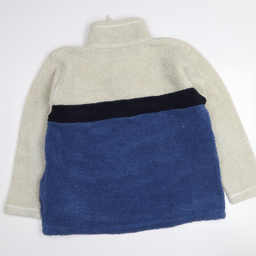 Nouveau Edition Mens Blue 1/4 Zip Fleece Sweatshirt L