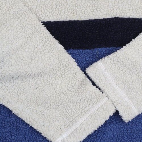 Nouveau Edition Mens Blue 1/4 Zip Fleece Sweatshirt L