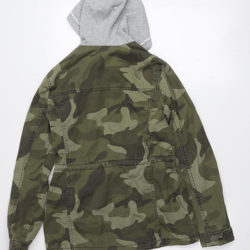 Abercrombie Kids Girls Green Camo Hooded Military Jacket 13-14 Years