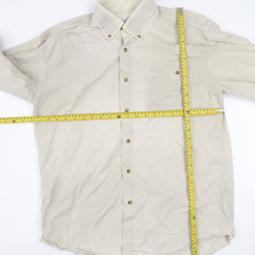 The Oxford Shirt Co Men’s Beige Long Sleeve Cotton Shirt L