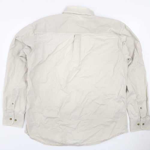 The Oxford Shirt Co Men’s Beige Long Sleeve Cotton Shirt L